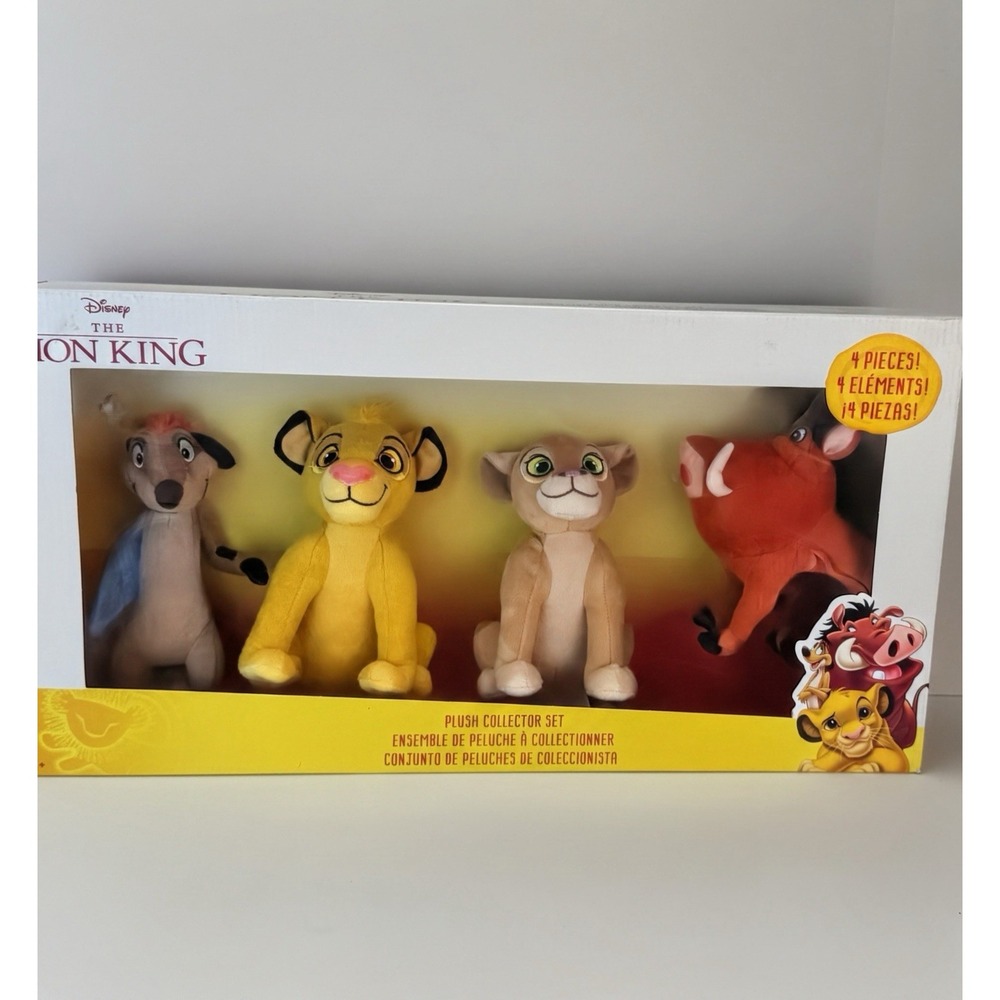Disney The Lion King Plush Collector Set of 4 Timon Simba Nala Pumba New